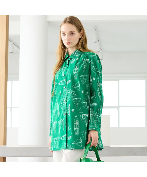 Liliane Burty（Lサイズ） / リリアンビューティ シャツ・ブラウス | 【M～4L】マリンプリントブラウス | 詳細15