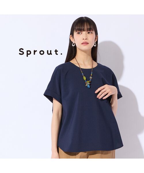 Liliane Burty(Lサイズ) / リリアンビューティ シャツ・ブラウス | 【M~4L/同素材アイテム有】ナチュラルワッシャープルオーバーブラウス(ダークブルー)