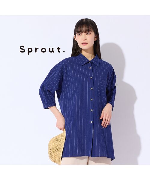 Liliane Burty（Lサイズ） / リリアンビューティ シャツ・ブラウス | 【L～4L対応】サッカーストライプブラウス | 詳細13