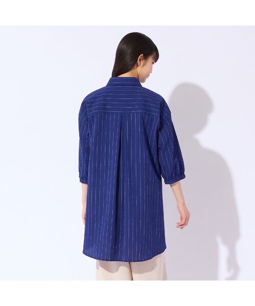 Liliane Burty（Lサイズ） / リリアンビューティ シャツ・ブラウス | 【L～4L対応】サッカーストライプブラウス | 詳細14