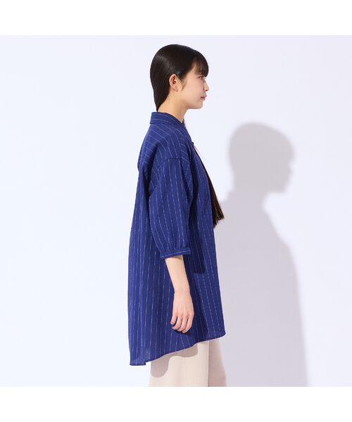 Liliane Burty（Lサイズ） / リリアンビューティ シャツ・ブラウス | 【L～4L対応】サッカーストライプブラウス | 詳細15