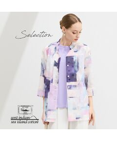 Liliane Burty（Lサイズ） / リリアンビューティ シャツ・ブラウス | 【11～17号】海島綿カットジャカードプリントブラウス