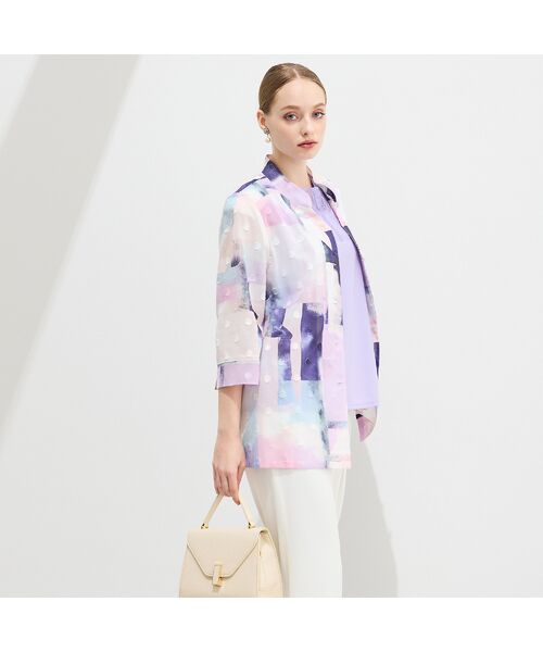 Liliane Burty（Lサイズ） / リリアンビューティ シャツ・ブラウス | 【11～17号】海島綿カットジャカードプリントブラウス | 詳細2