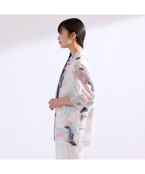 Liliane Burty（Lサイズ） / リリアンビューティ シャツ・ブラウス | 【11～17号】海島綿カットジャカードプリントブラウス | 詳細7