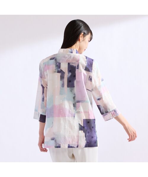 Liliane Burty（Lサイズ） / リリアンビューティ シャツ・ブラウス | 【11～17号】海島綿カットジャカードプリントブラウス | 詳細8