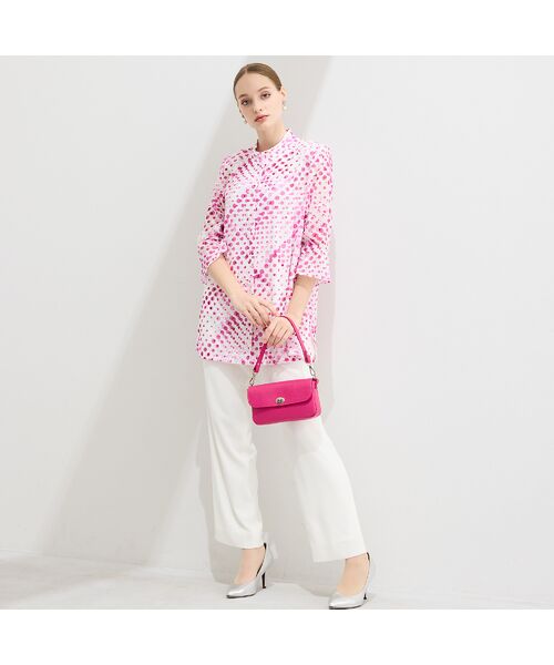 Liliane Burty（Lサイズ） / リリアンビューティ シャツ・ブラウス | 【11～17号】海島綿カットジャカードブラウス | 詳細3