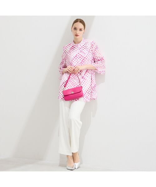 Liliane Burty（Lサイズ） / リリアンビューティ シャツ・ブラウス | 【11～17号】海島綿カットジャカードブラウス | 詳細4