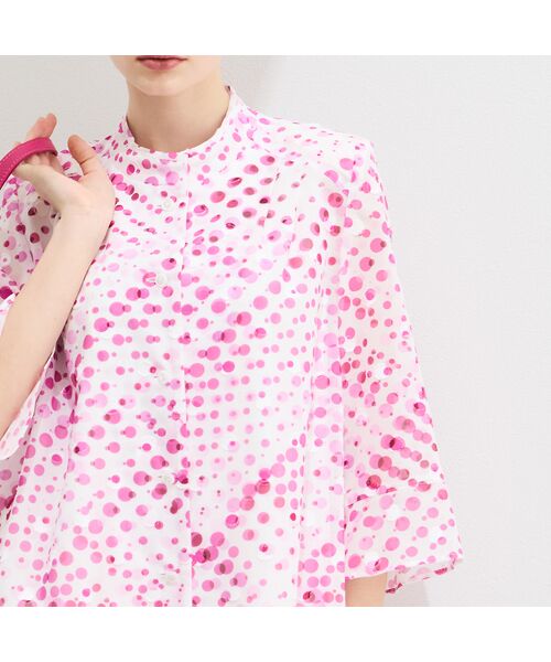 Liliane Burty（Lサイズ） / リリアンビューティ シャツ・ブラウス | 【11～17号】海島綿カットジャカードブラウス | 詳細5