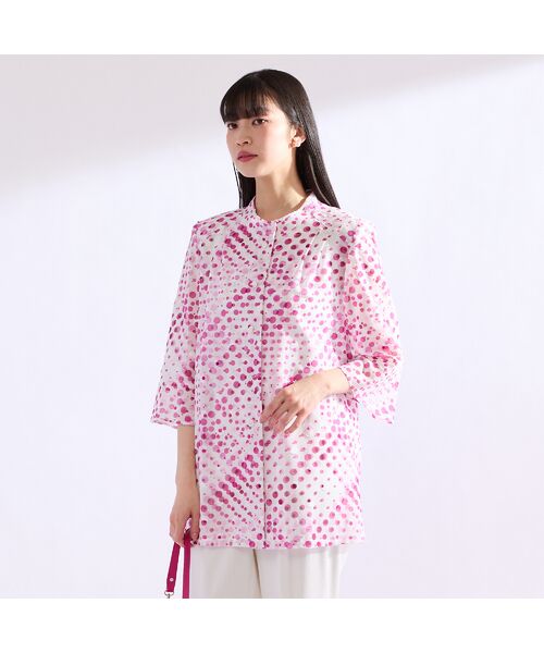 Liliane Burty（Lサイズ） / リリアンビューティ シャツ・ブラウス | 【11～17号】海島綿カットジャカードブラウス | 詳細6