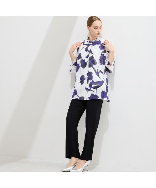 Liliane Burty（Lサイズ） / リリアンビューティ シャツ・ブラウス | 【11～17号】海島綿カットジャカードブラウス | 詳細11