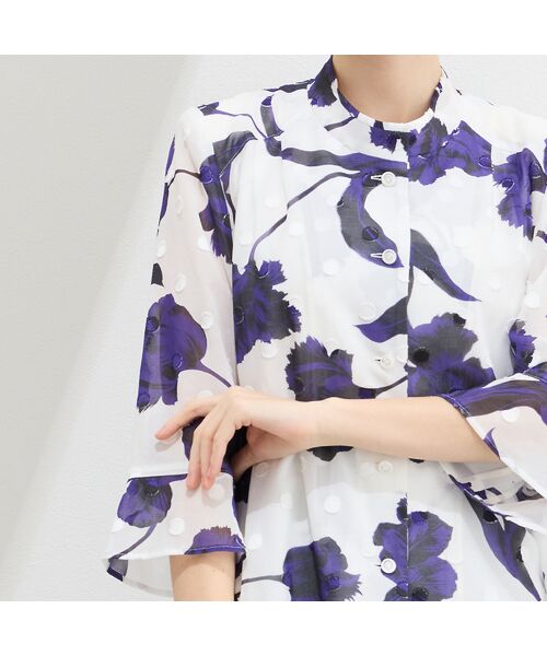 Liliane Burty（Lサイズ） / リリアンビューティ シャツ・ブラウス | 【11～17号】海島綿カットジャカードブラウス | 詳細12