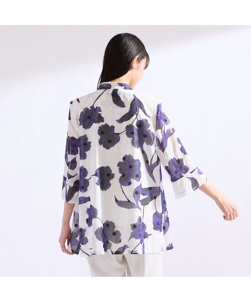 Liliane Burty（Lサイズ） / リリアンビューティ シャツ・ブラウス | 【11～17号】海島綿カットジャカードブラウス | 詳細15