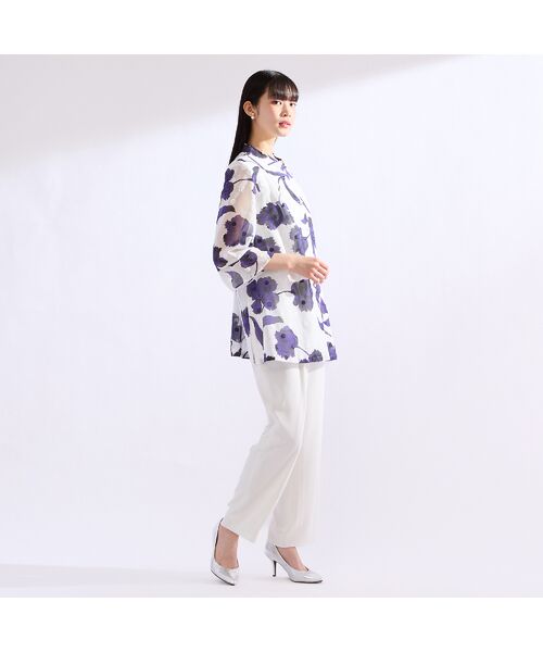 Liliane Burty（Lサイズ） / リリアンビューティ シャツ・ブラウス | 【11～17号】海島綿カットジャカードブラウス | 詳細17