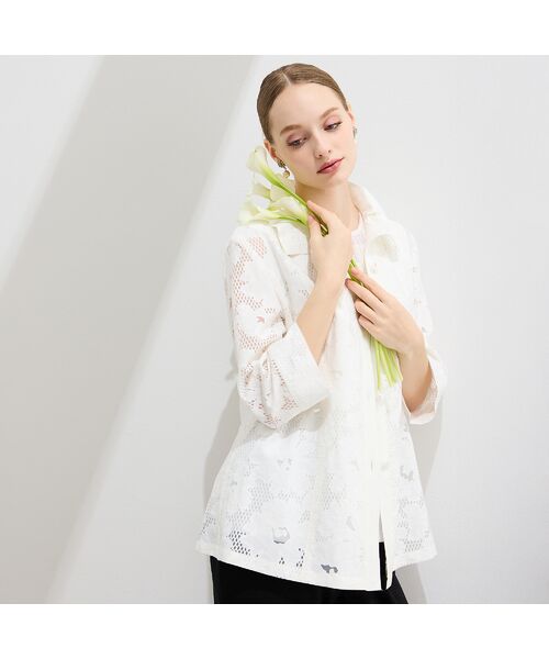 Liliane Burty（Lサイズ） / リリアンビューティ シャツ・ブラウス | 【11～17号】IPEKERオパールフラワーブラウス | 詳細1