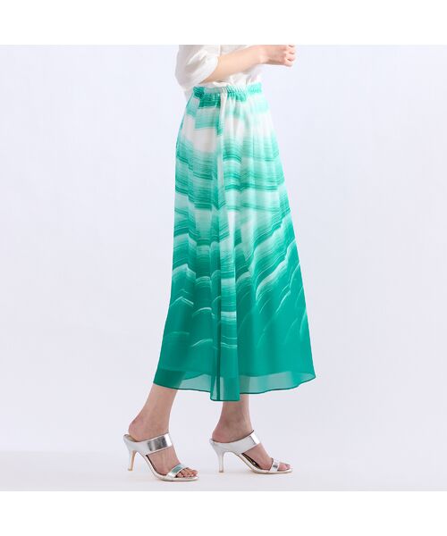 Liliane Burty（Lサイズ） / リリアンビューティ ミニ・ひざ丈スカート | 【L～4L】ウェーブプリントウォッシャブルスカート | 詳細2