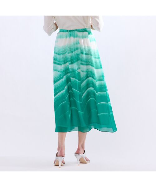 Liliane Burty（Lサイズ） / リリアンビューティ ミニ・ひざ丈スカート | 【L～4L】ウェーブプリントウォッシャブルスカート | 詳細3