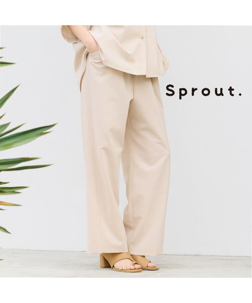 Liliane Burty（Lサイズ） / リリアンビューティ その他パンツ | 【L～4L/同素材アイテム有】ナチュラルワッシャーオールゴムパンツ（ベージュ）