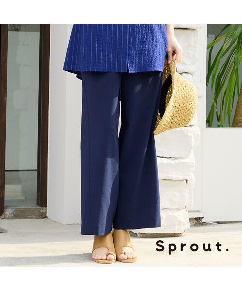 Liliane Burty（Lサイズ） / リリアンビューティ その他パンツ | 【L～4L/同素材アイテム有】ナチュラルワッシャーオールゴムパンツ（ダークブルー）