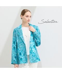 Liliane Burty（Lサイズ） / リリアンビューティ テーラードジャケット | 【11～17号】RATTI麻ペイズリーテーラードジャケット