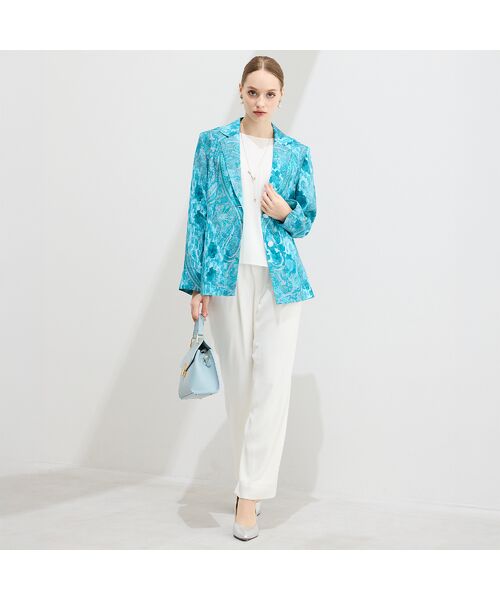 Liliane Burty（Lサイズ） / リリアンビューティ テーラードジャケット | 【11～17号】RATTI麻ペイズリーテーラードジャケット | 詳細3