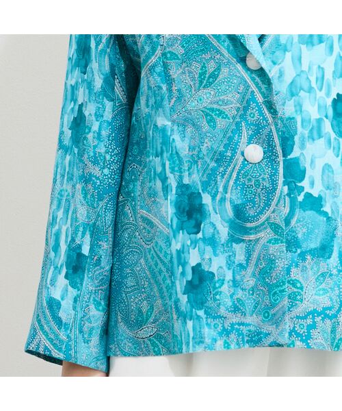 Liliane Burty（Lサイズ） / リリアンビューティ テーラードジャケット | 【11～17号】RATTI麻ペイズリーテーラードジャケット | 詳細6