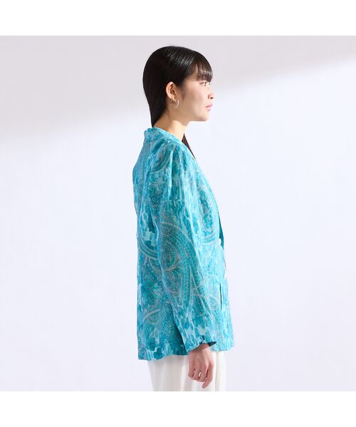 Liliane Burty（Lサイズ） / リリアンビューティ テーラードジャケット | 【11～17号】RATTI麻ペイズリーテーラードジャケット | 詳細8