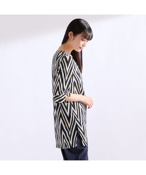 Liliane Burty（Lサイズ） / リリアンビューティ カットソー | 【M～4L】マリンボーダープリントTシャツ | 詳細10