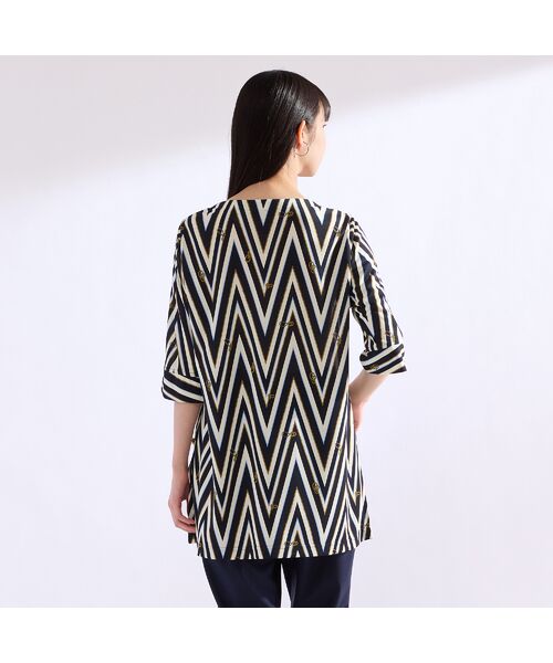 Liliane Burty（Lサイズ） / リリアンビューティ カットソー | 【M～4L】マリンボーダープリントTシャツ | 詳細12