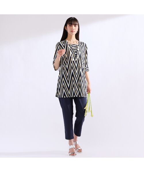 Liliane Burty（Lサイズ） / リリアンビューティ カットソー | 【M～4L】マリンボーダープリントTシャツ | 詳細7