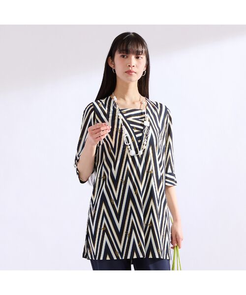 Liliane Burty（Lサイズ） / リリアンビューティ カットソー | 【M～4L】マリンボーダープリントTシャツ | 詳細9