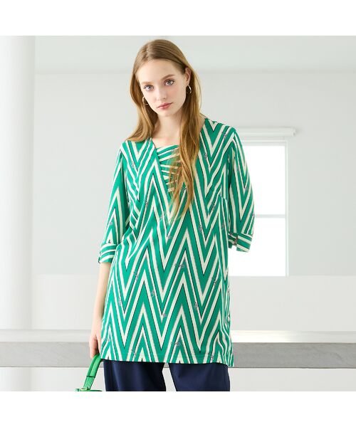 Liliane Burty（Lサイズ） / リリアンビューティ カットソー | 【M～4L】マリンボーダープリントTシャツ | 詳細14