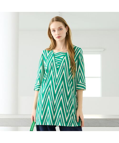 Liliane Burty（Lサイズ） / リリアンビューティ カットソー | 【M～4L】マリンボーダープリントTシャツ | 詳細15