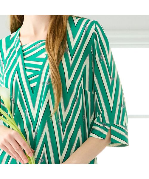 Liliane Burty（Lサイズ） / リリアンビューティ カットソー | 【M～4L】マリンボーダープリントTシャツ | 詳細18