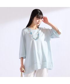 Liliane Burty（Lサイズ） / リリアンビューティ カットソー | 【M～4L・アンサンブル対応】天竺シルケットフレアチュニック