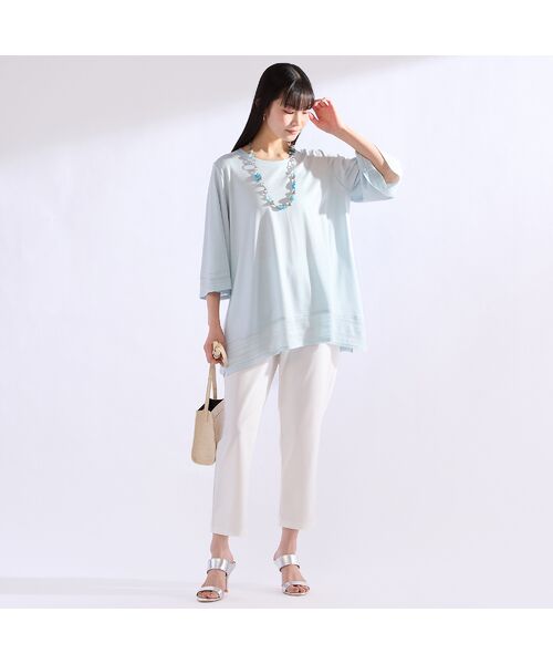 Liliane Burty（Lサイズ） / リリアンビューティ カットソー | 【M～4L・アンサンブル対応】天竺シルケットフレアチュニック | 詳細11