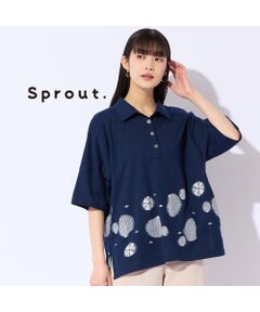 Liliane Burty（Lサイズ） / リリアンビューティ カットソー | 【L～4L対応】シェルジャカードポロシャツ