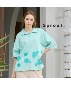 Liliane Burty（Lサイズ） / リリアンビューティ カットソー | 【L～4L対応】シェルジャカードポロシャツ