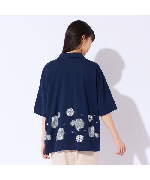 Liliane Burty（Lサイズ） / リリアンビューティ カットソー | 【L～4L対応】シェルジャカードポロシャツ | 詳細2