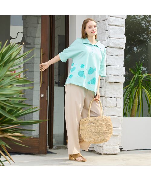 Liliane Burty（Lサイズ） / リリアンビューティ カットソー | 【L～4L対応】シェルジャカードポロシャツ | 詳細10