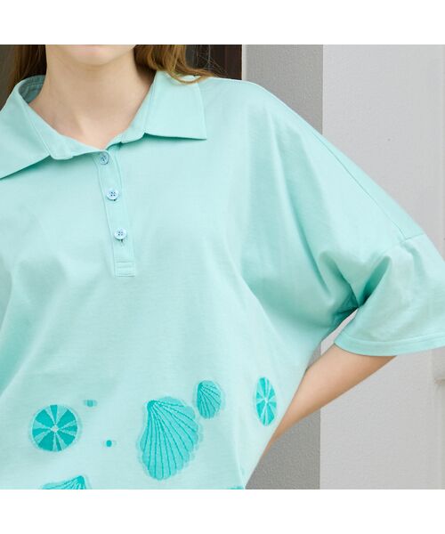 Liliane Burty（Lサイズ） / リリアンビューティ カットソー | 【L～4L対応】シェルジャカードポロシャツ | 詳細11