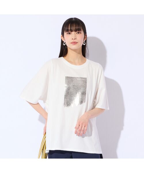 Liliane Burty（Lサイズ） / リリアンビューティ カットソー | 【L～4L対応】箔プリントドルマンスリーブTシャツ | 詳細1