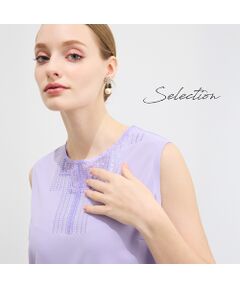 Liliane Burty（Lサイズ） / リリアンビューティ カットソー | 【M～4L】洗えるスパンコールビーズ　刺繍タンクトップ