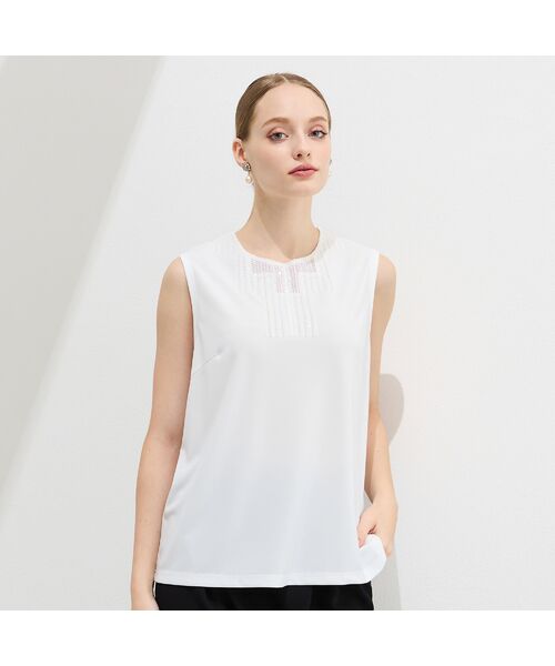 Liliane Burty（Lサイズ） / リリアンビューティ カットソー | 【M～4L】洗えるスパンコールビーズ　刺繍タンクトップ | 詳細1