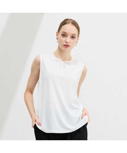 Liliane Burty（Lサイズ） / リリアンビューティ カットソー | 【M～4L】洗えるスパンコールビーズ　刺繍タンクトップ | 詳細2