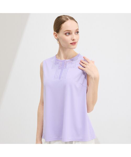 Liliane Burty（Lサイズ） / リリアンビューティ カットソー | 【M～4L】洗えるスパンコールビーズ　刺繍タンクトップ | 詳細12