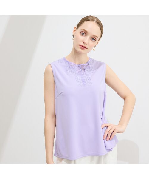 Liliane Burty（Lサイズ） / リリアンビューティ カットソー | 【M～4L】洗えるスパンコールビーズ　刺繍タンクトップ | 詳細13