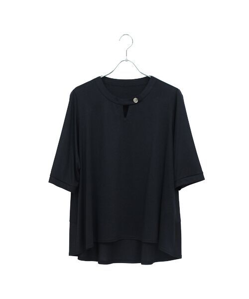 Liliane Burty(Lサイズ) / リリアンビューティ カットソー | 【M~4L・アンサンブル対応】天竺シルケットTシャツ(ダークブルー)