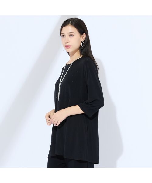 Liliane Burty(Lサイズ) / リリアンビューティ カットソー | 【M~4L/セットアップ可】ドレープカットソーラインストーンTシャツ | 詳細2