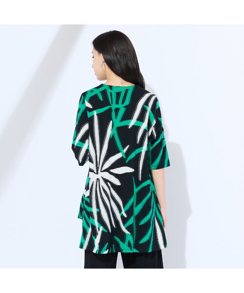 Liliane Burty(Lサイズ) / リリアンビューティ カットソー | 【M~4L】リーフバックカットジャカードTシャツ | 詳細9