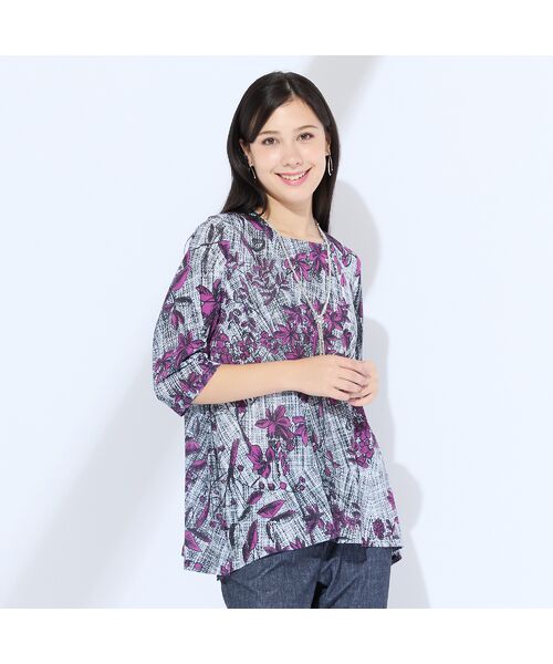 Liliane Burty（Lサイズ） / リリアンビューティ カットソー | 【M～4L】カノコプリントメッシュTシャツ | 詳細1